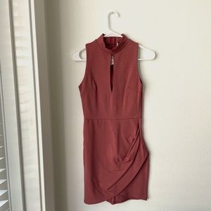 Auburn High Neck Body-Con Dress
